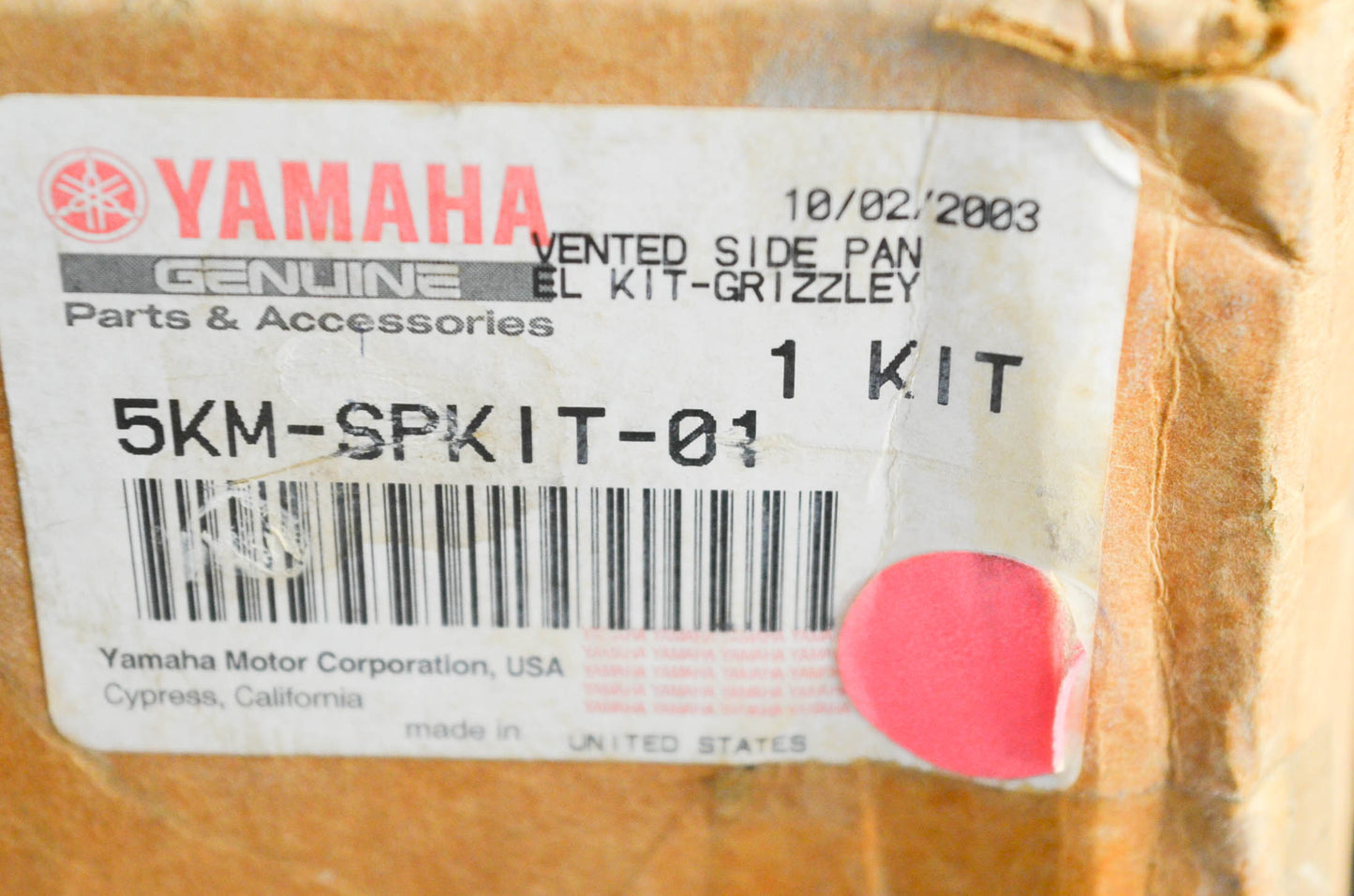 New OEM Yamaha Grizzly Vented Side Panel Kit NOS