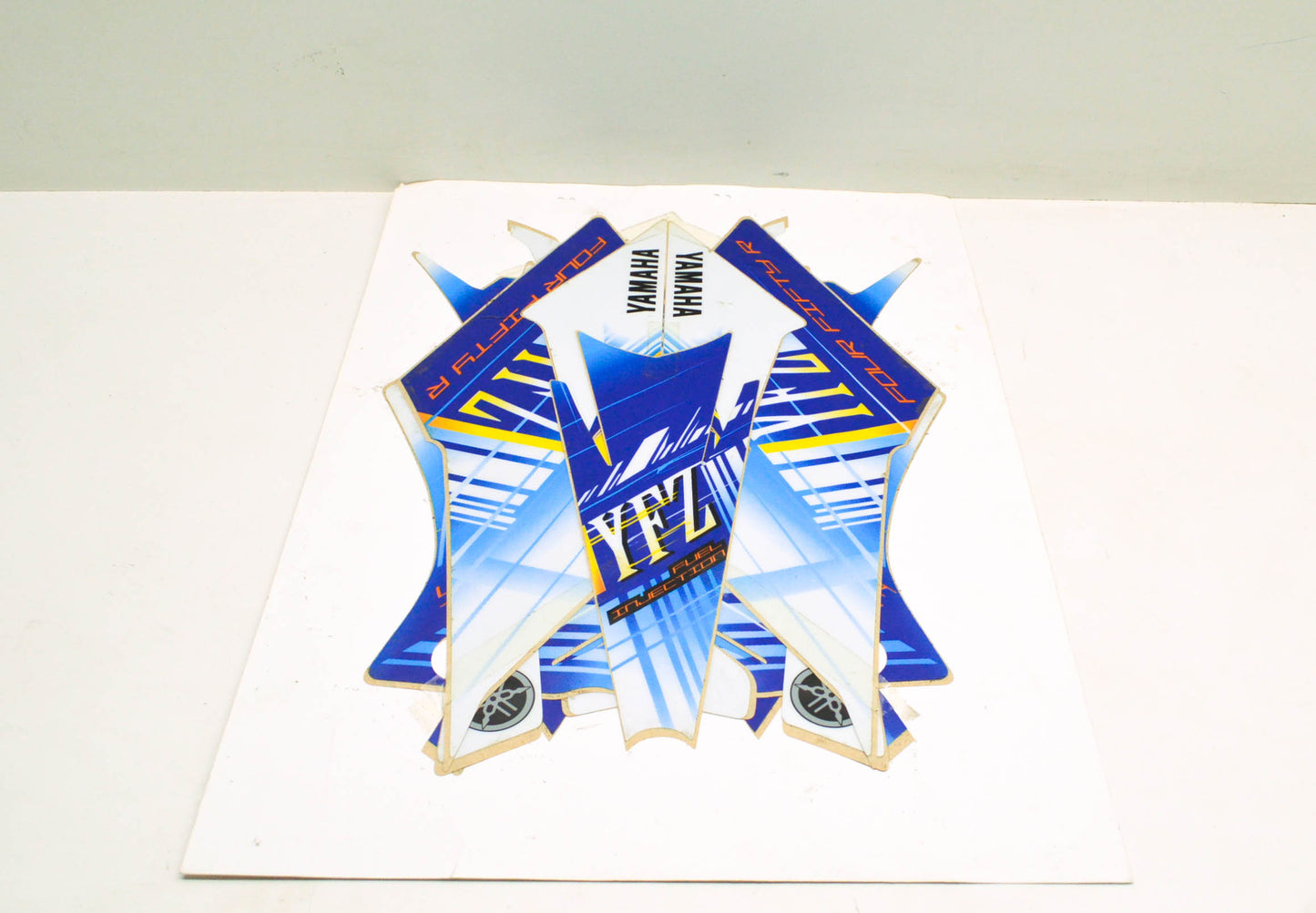 New OEM Yamaha YFZ450R Blue/Yellow Decal Kit NOS
