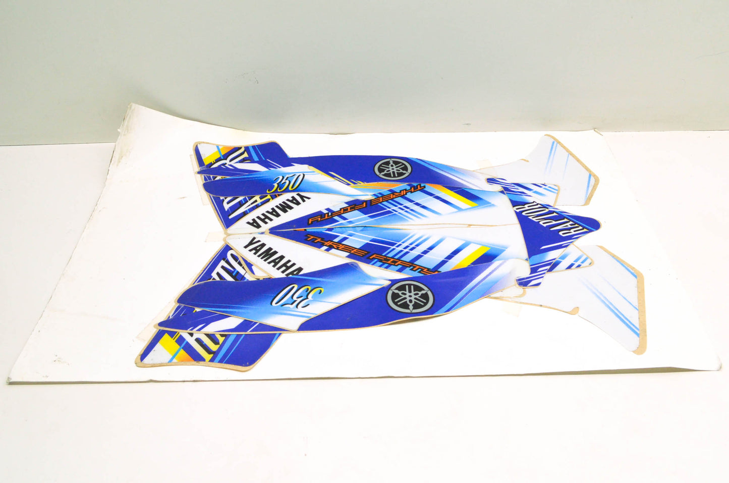 New OEM Yamaha Raptor 350 Blue/Yellow Decal Kit NOS