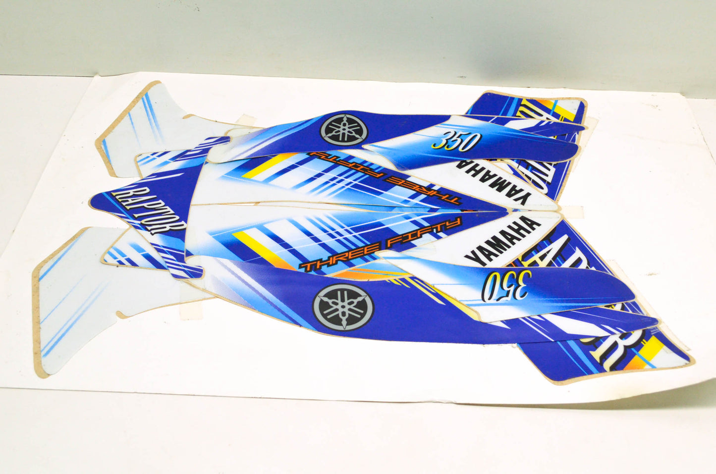 New OEM Yamaha Raptor 350 Blue/Yellow Decal Kit NOS