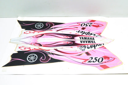 OEM Yamaha 2013 Raptor 250 Pink/Black Decal Kit NOS
