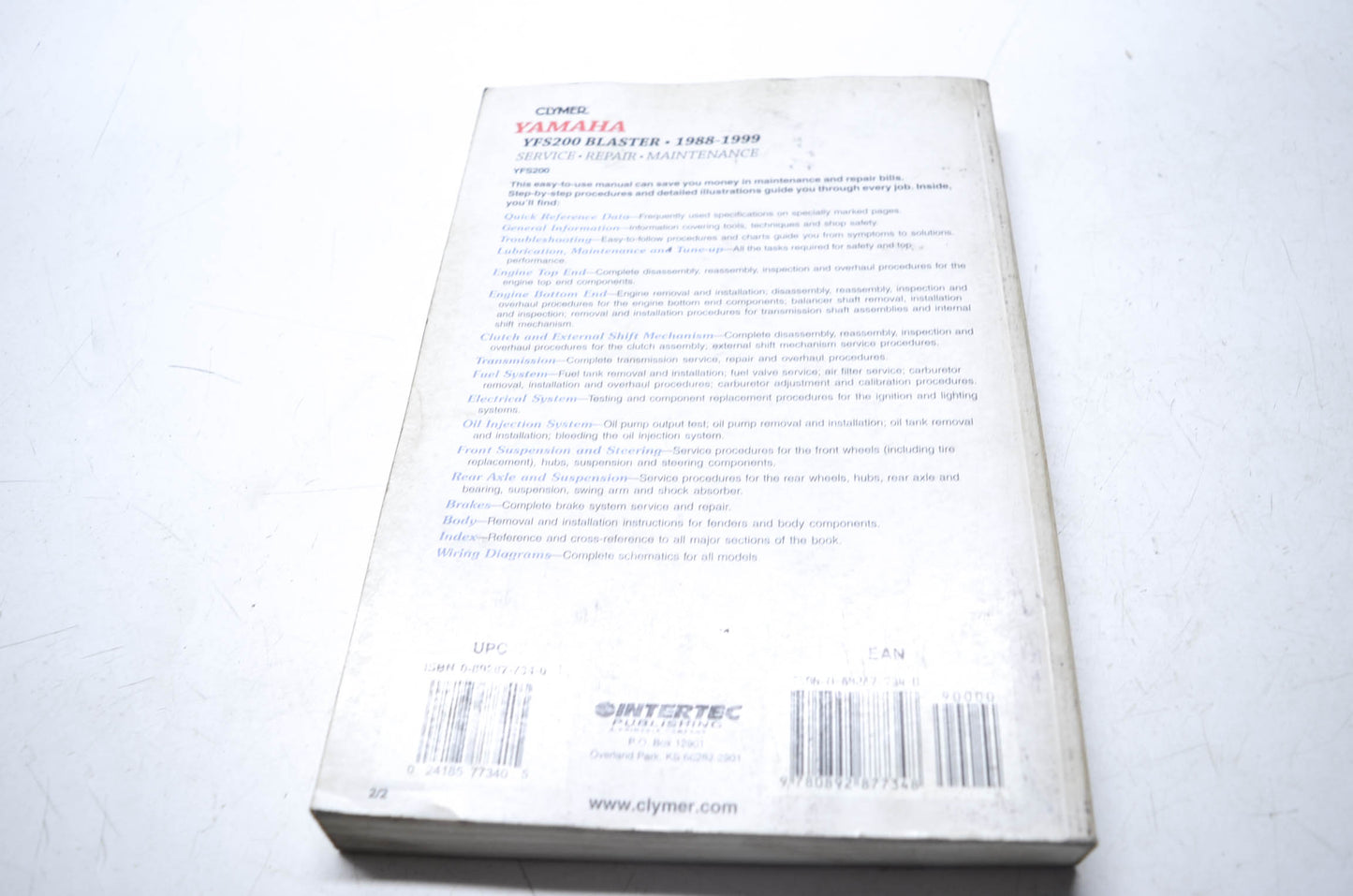 Clymer 1988-1999 Yamaha YFS200 Blaster Service Repair Maintenance Manual