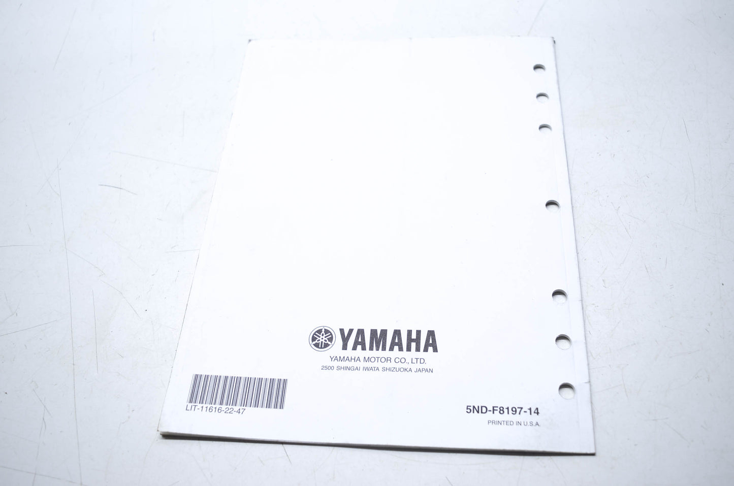 OEM Yamaha LIT-11616-22-47 YFM45FGY Service Manual Supplement