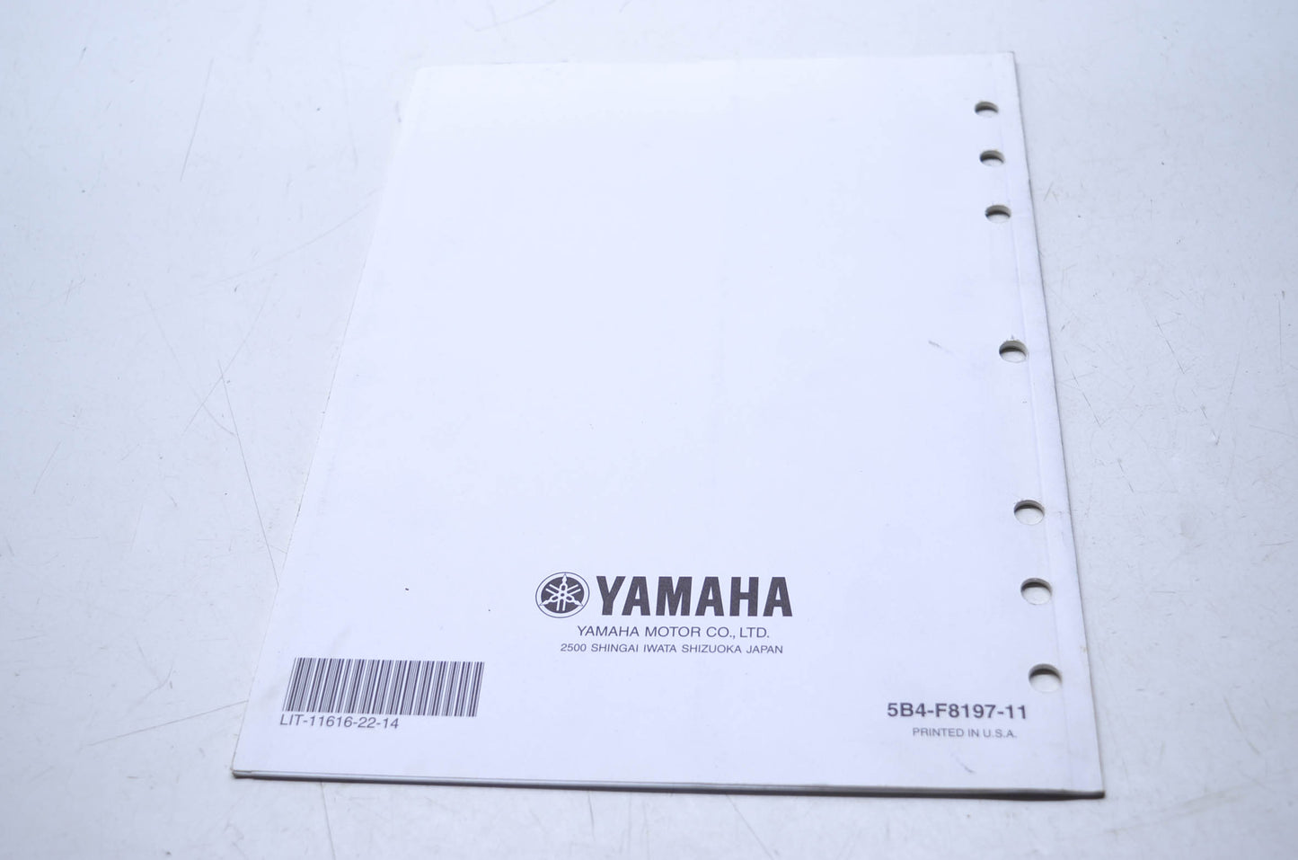 OEM Yamaha LIT-11616-22-14 Service Manual 09 YXR7FY/FDUY/FSPY/F