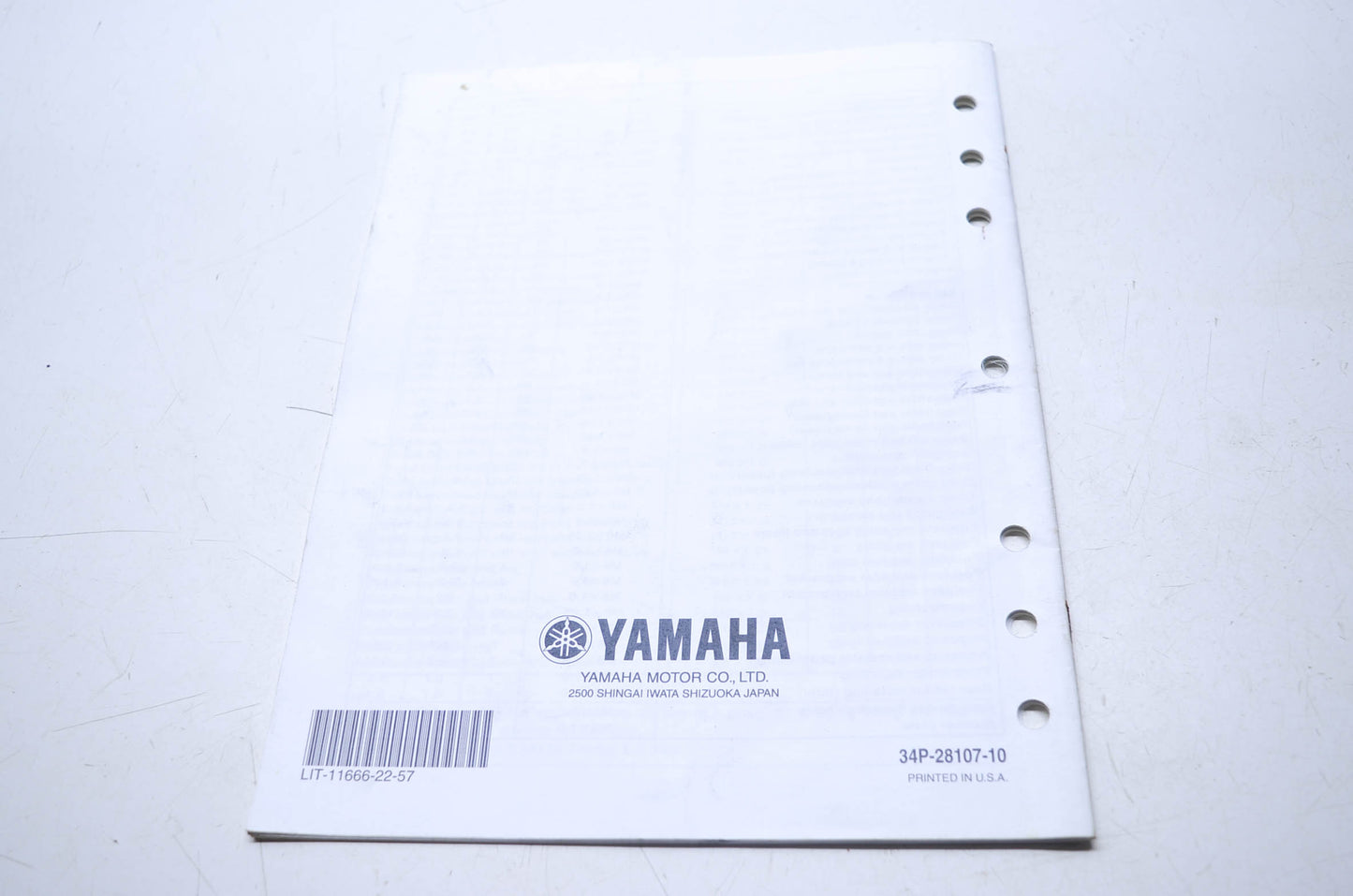 OEM Yamaha LIT-11666-22-57 Assembly Manual YZ450FY