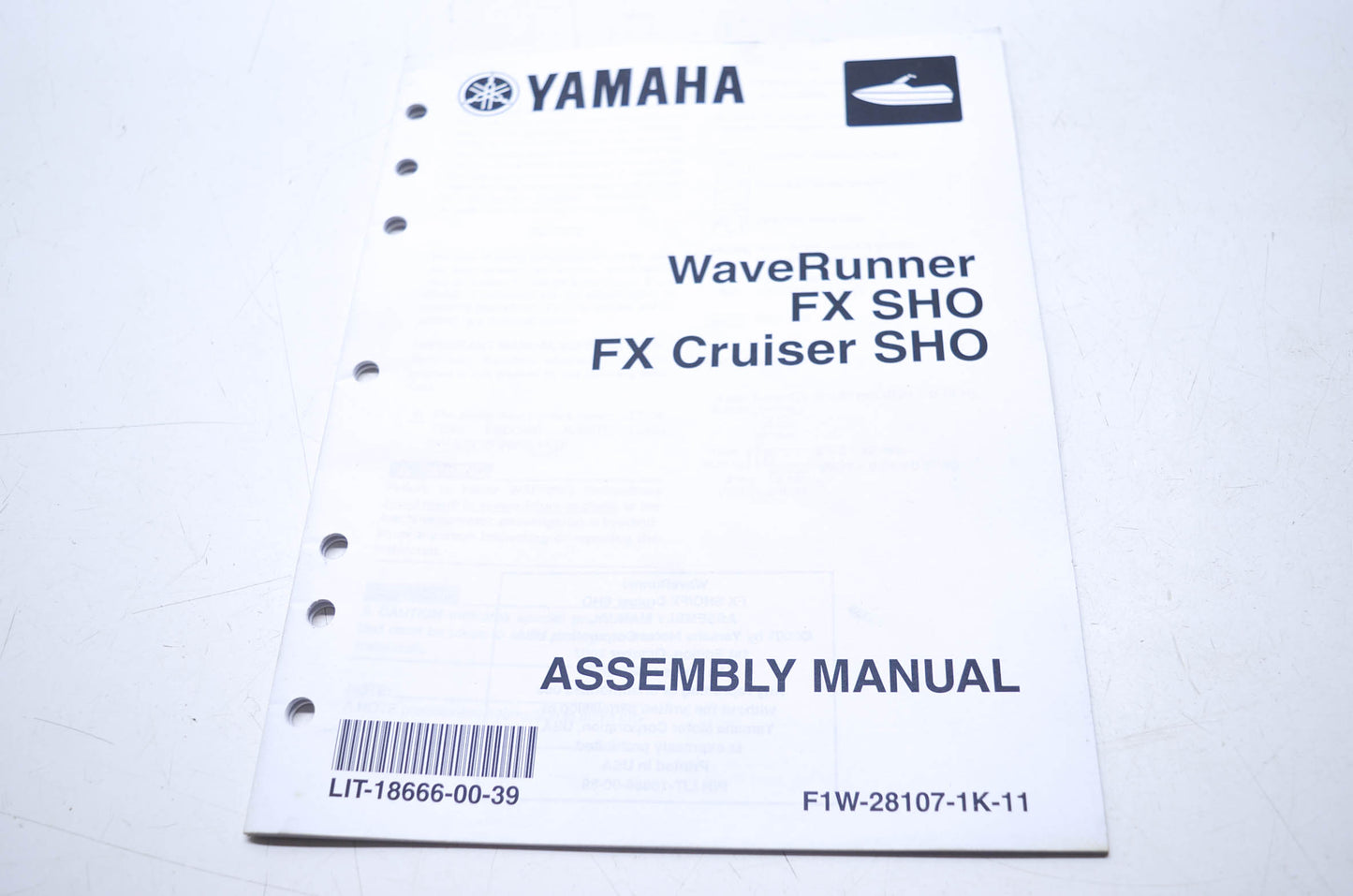 OEM Yamaha LIT-18666-00-39 FX/CRUISER SHO Assembly Manual
