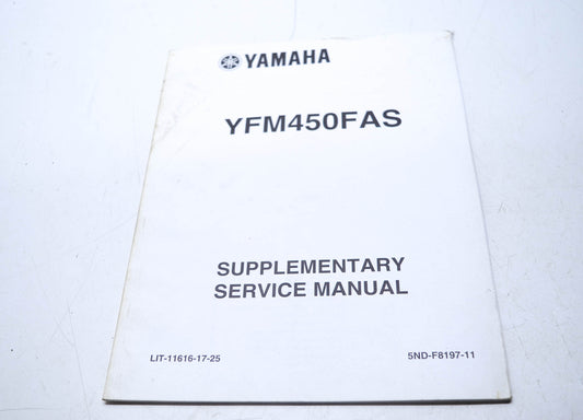 OEM Yamaha LIT-11616-17-25 YFM450FAS Service Manual Supplement
