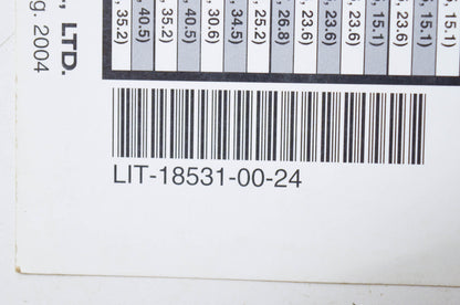 OEM Yamaha LIT-18531-00-24 2005 Outboards Service Data Chart NOS