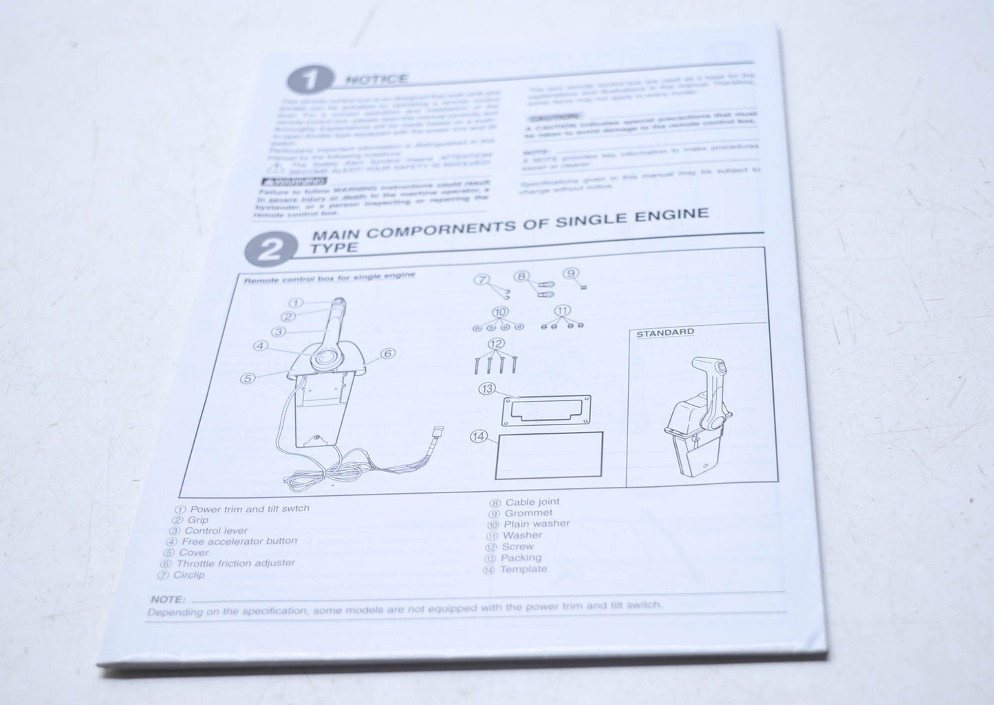 New OEM Yamaha 704 Remote Control Box Operation Manual NOS