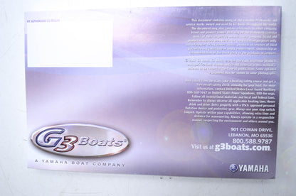 OEM Yamaha G3 Boats Owner's Manual Eagle/HP/Angler V/ Sun Catcher Serie