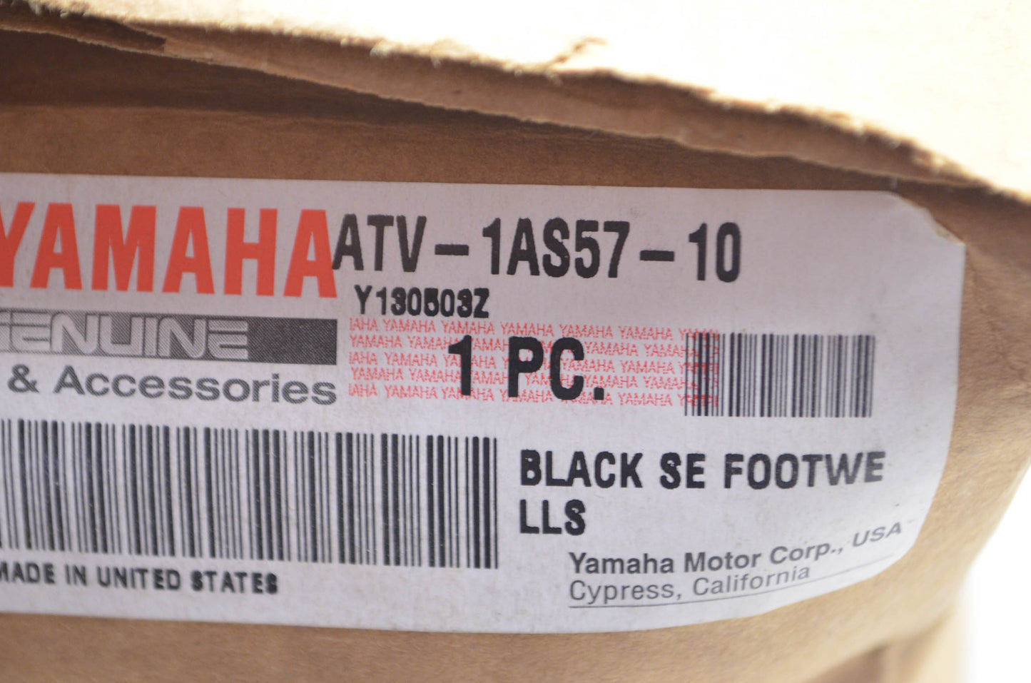 OEM Yamaha ATV-1AS57-10, ATV-1AS57-10-00 ATV-1AS57-10 Black Footwell Kit NOS