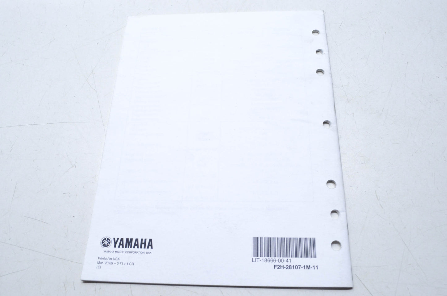 OEM Yamaha LIT-18666-00-41 FY1800H/AH Assembly Manual