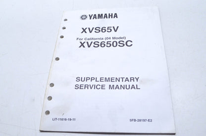 OEM Yamaha LIT-11616-19-11 XVS65V/650SC Service Manual Supplement