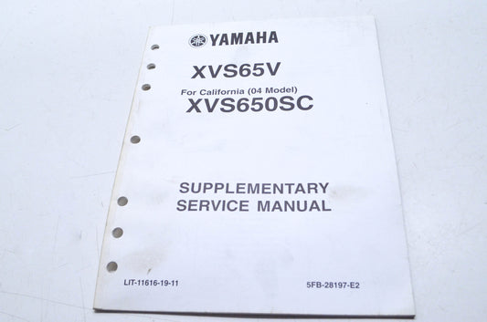 OEM Yamaha LIT-11616-19-11 XVS65V/650SC Service Manual Supplement