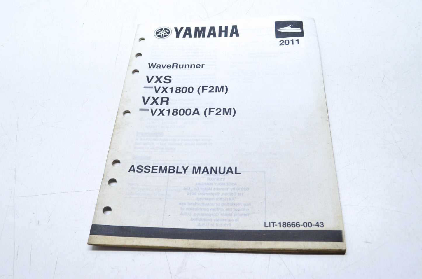 OEM Yamaha LIT-18666-00-43 Service Manual VXS VX1800 VXR VX180
