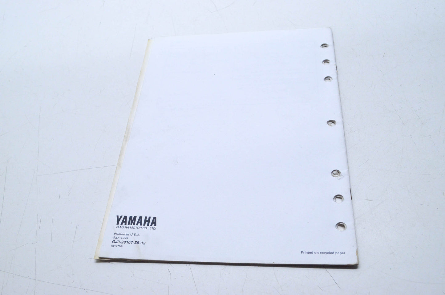 OEM Yamaha LIT-18666-00-17 WVT700(U) Assembly Manual