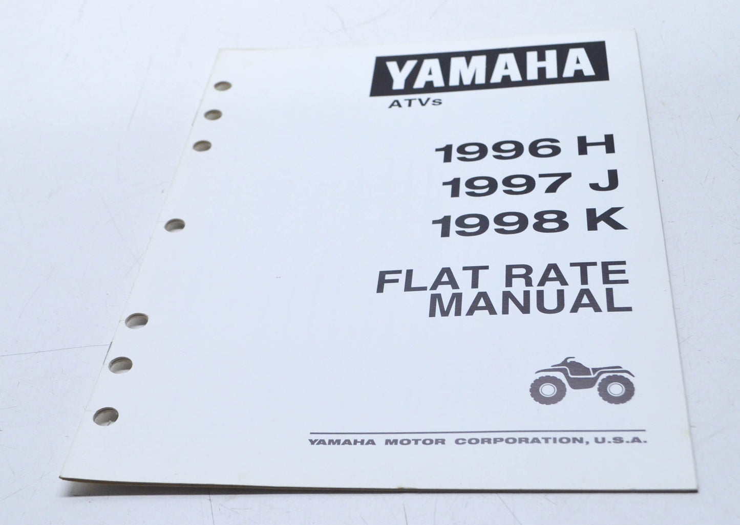 OEM Yamaha LIT-17750-00-98 1996 H 1997 J 1998 K ATVs Flat Rate Manual