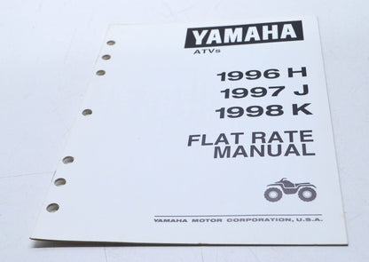 OEM Yamaha LIT-17750-00-98 1996 H 1997 J 1998 K ATVs Flat Rate Manual