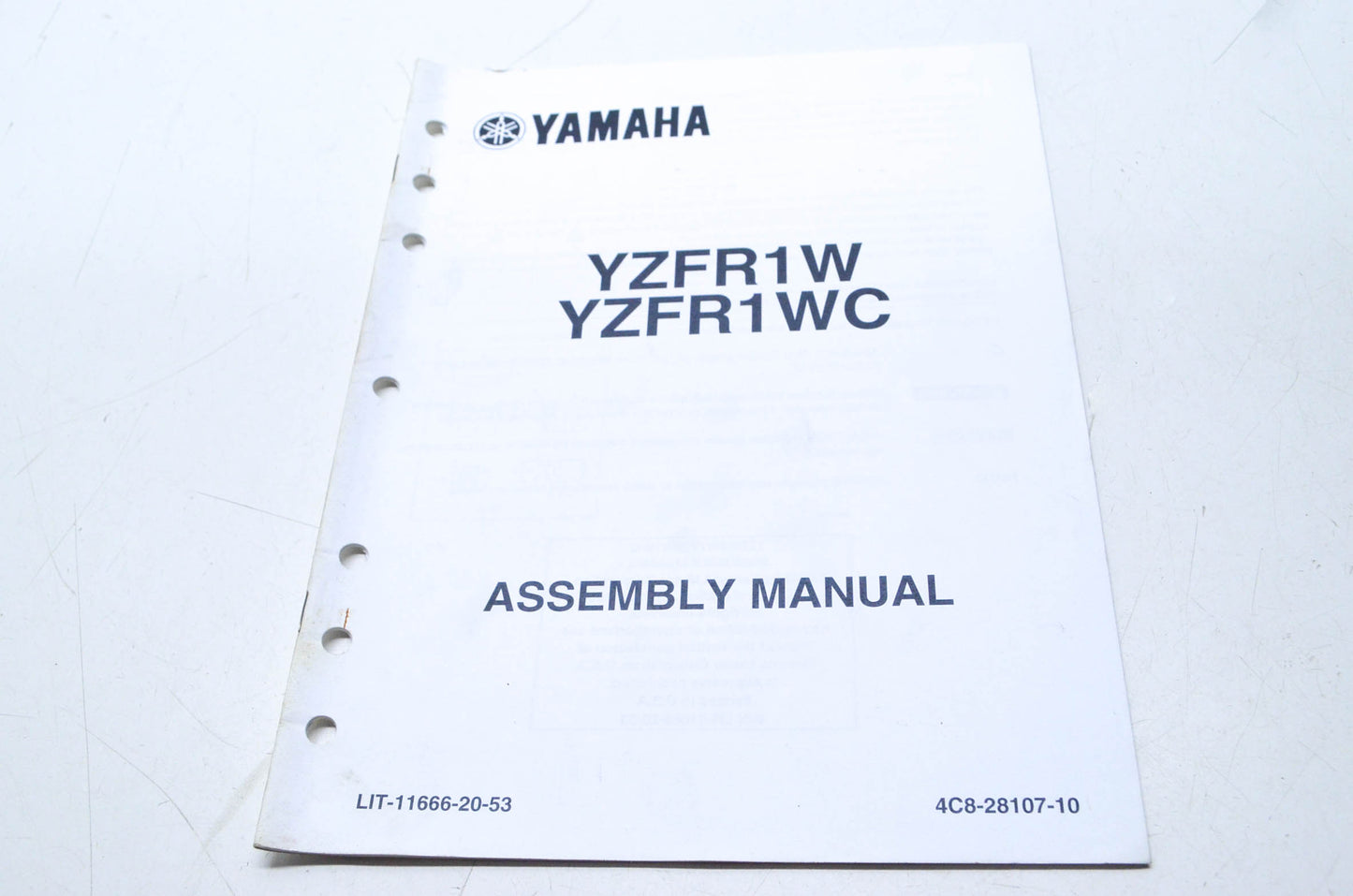 OEM Yamaha LIT-11666-20-53 Assembly Manual YZFR1W(C)