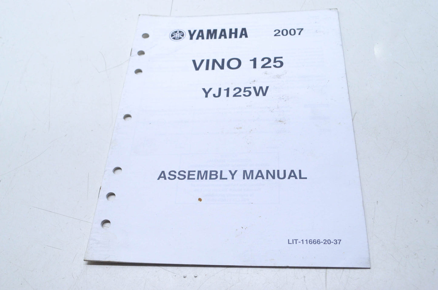 OEM Yamaha LIT-11666-20-37 Assembly Manual 07 VINO YJ125W
