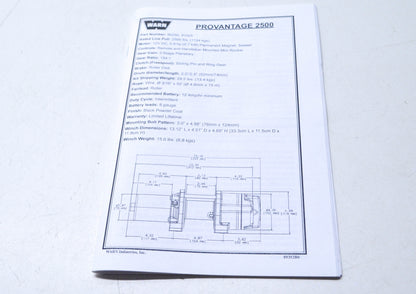 Warn 89352B0 Provantage 2500 Winch Service Instruction Guide NOS