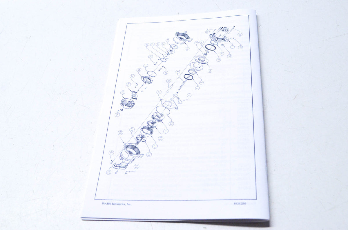 Warn 89352B0 Provantage 2500 Winch Service Instruction Guide NOS