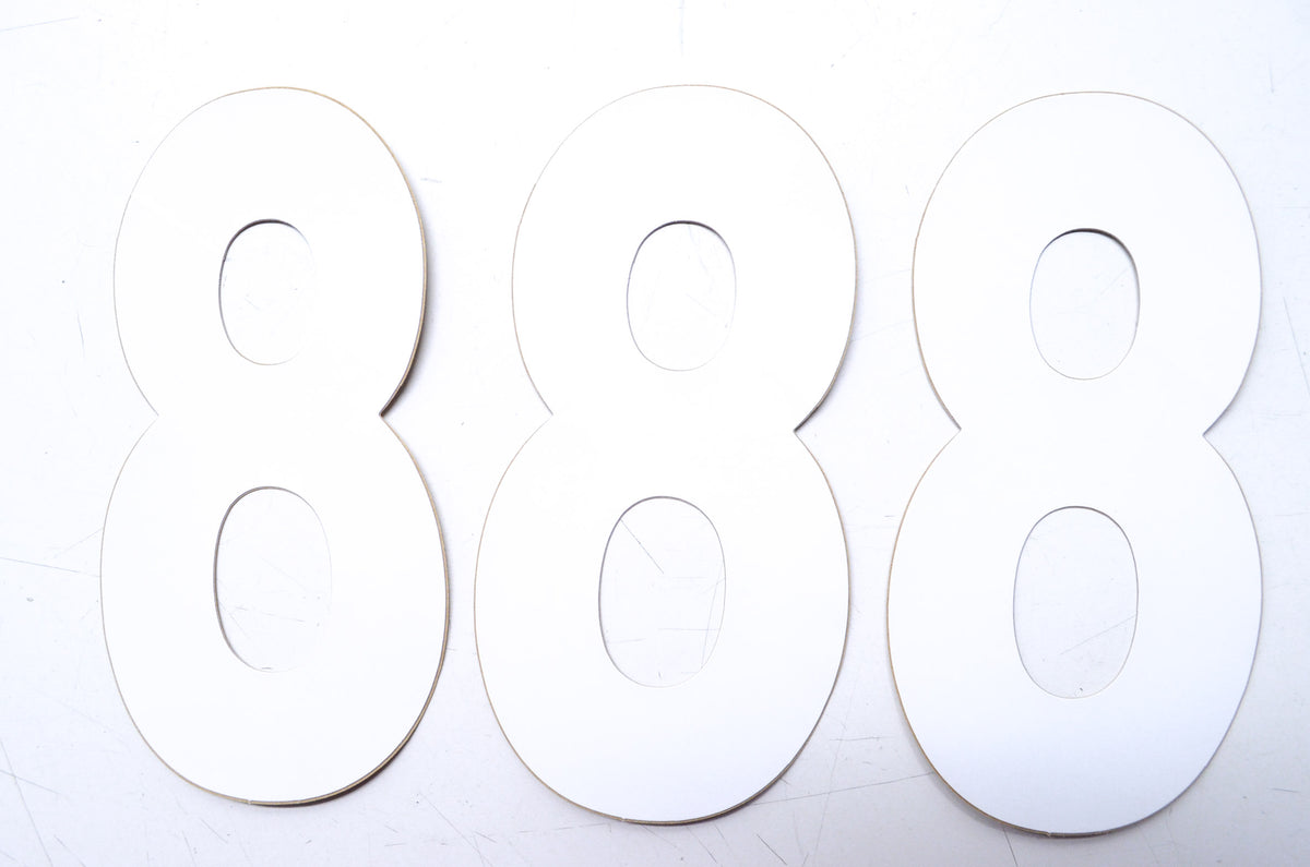 Factory Effex 134358 7" White #8 Pro Number Qty 3 NOS