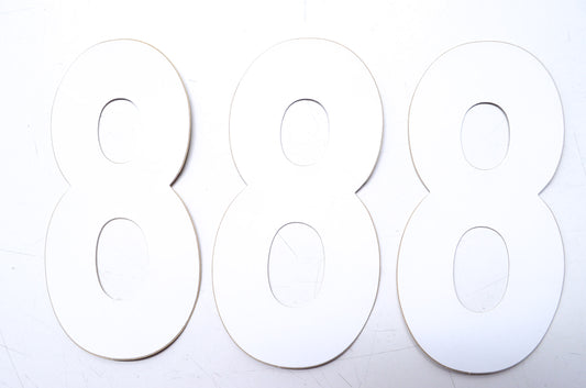 Factory Effex 134358 7" White #8 Pro Number Qty 3 NOS