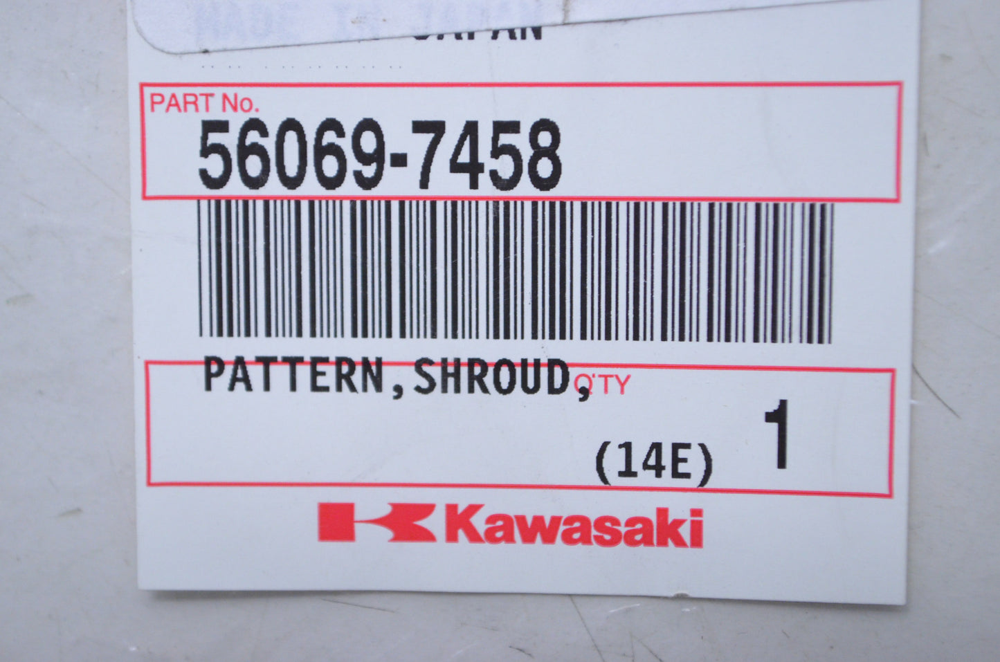 OEM Kawasaki 56069-7458 Lower Right Hand Shroud Pattern NOS