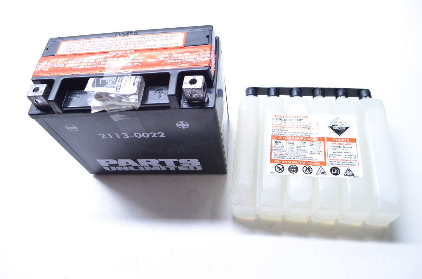 New Parts Unlimited Battery w/ Acid YTX20HL-BS NOS