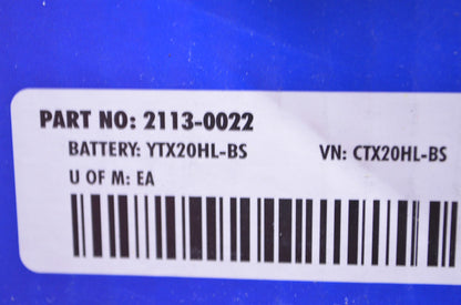 New Parts Unlimited Battery w/ Acid YTX20HL-BS NOS