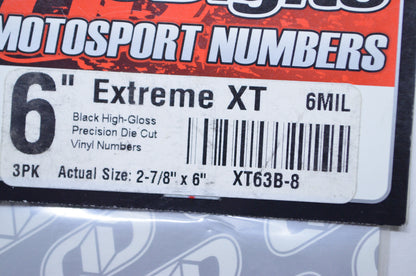 Dirt Digits XT63B-8 6' Black Number 8 Decal Kit NOS