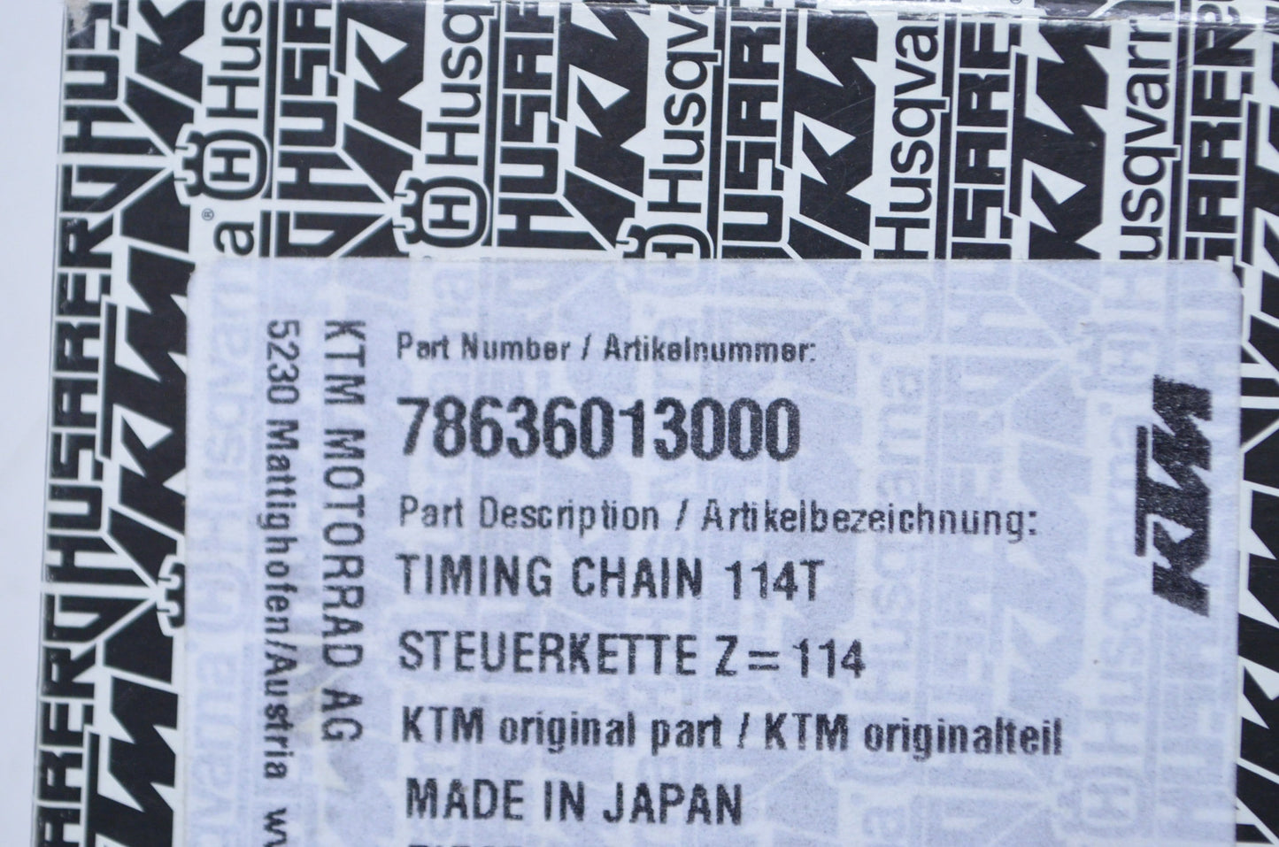 New OEM KTM 114T Timing Chain NOS