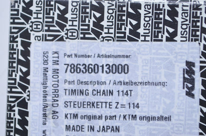 New OEM KTM 114T Timing Chain NOS