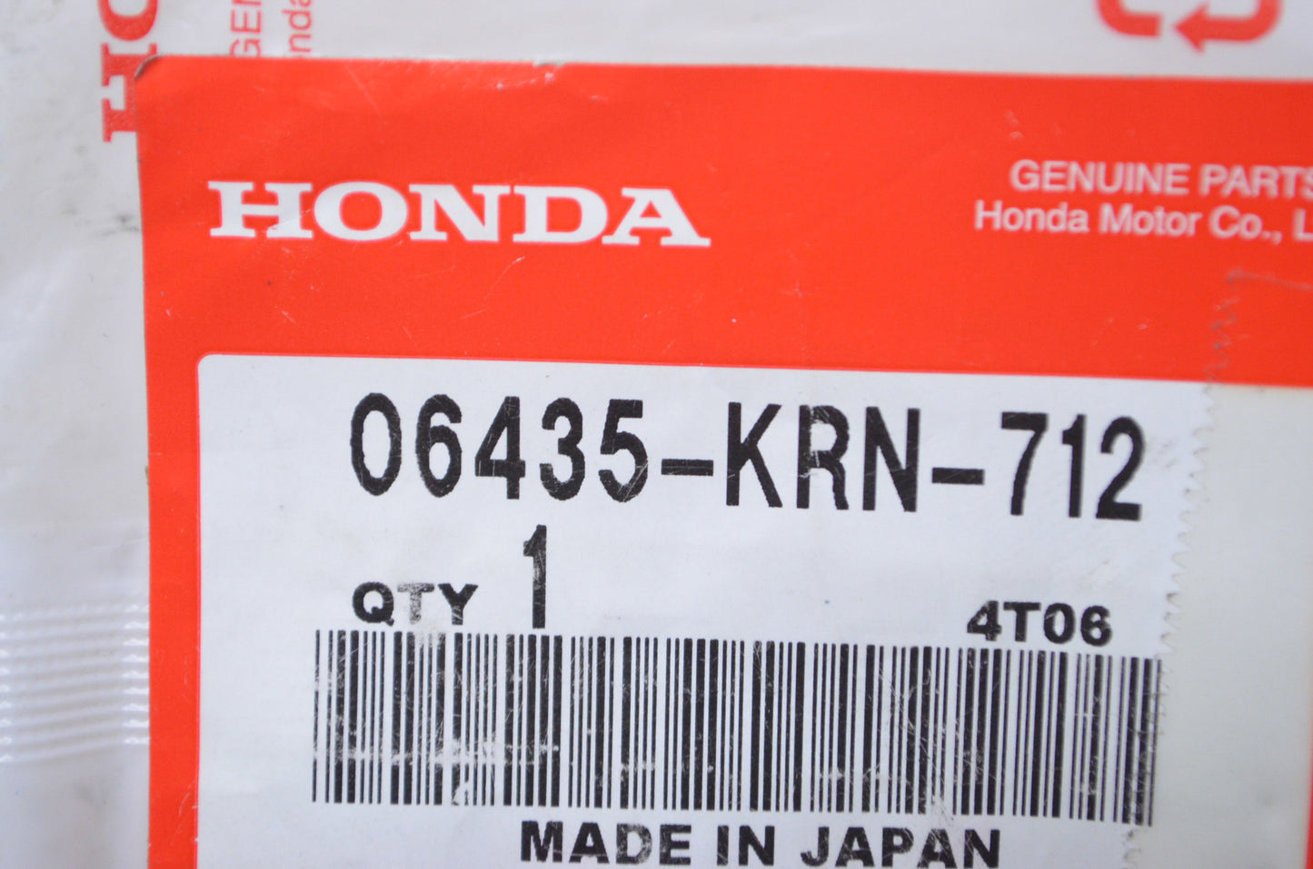 OEM Honda 06435-KRN-712 Rear Pad Set NOS