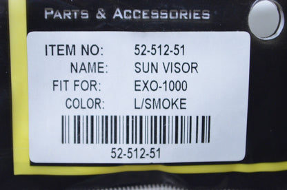 New Scorpion EXO-1000 Light Smoke Sun Visor NOS