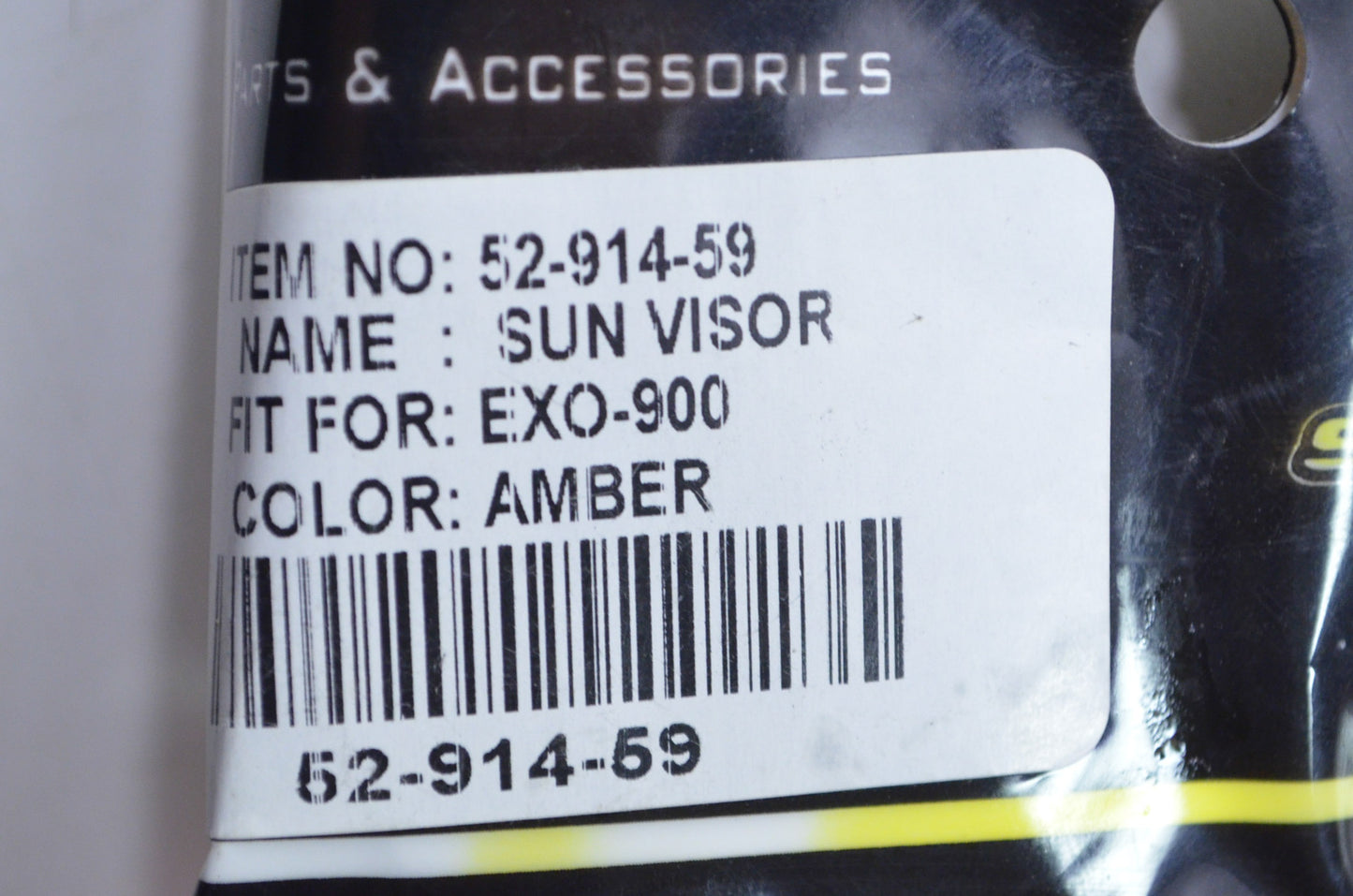 New Scorpion EXO-900 Amber Sun Visor NOS