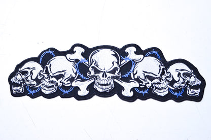 New Lethal Threat String of Skulls Embroidered Patch NOS