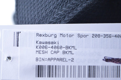 OEM Kawasaki K006-4060-BKML K006-4060-Bkml Black Mesh Hat Size Medium/Large NOS