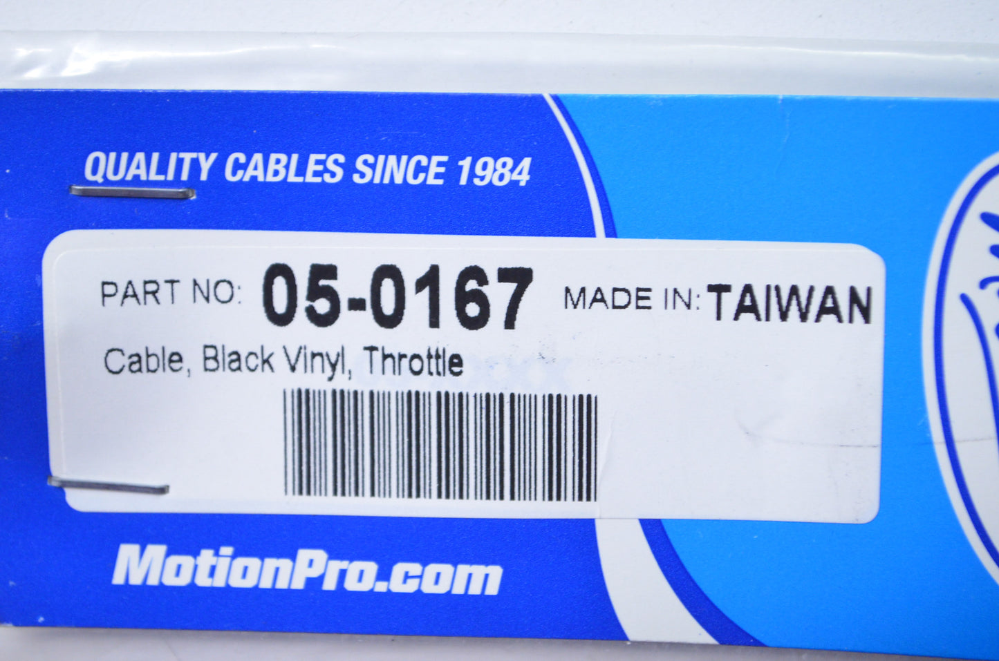 New OEM Motion Pro Black Vinyl Throttle Cable NOS