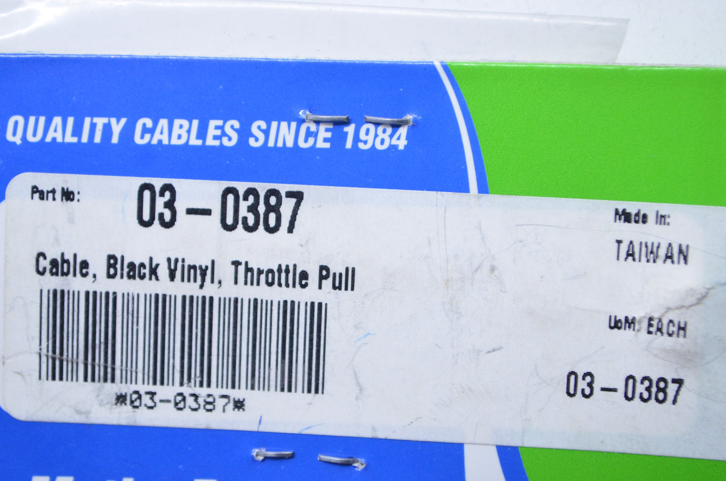 New OEM Motion Pro Black Vinyl Pull Throttle Cable NOS