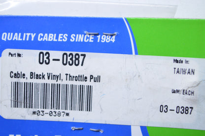 New OEM Motion Pro Black Vinyl Pull Throttle Cable NOS