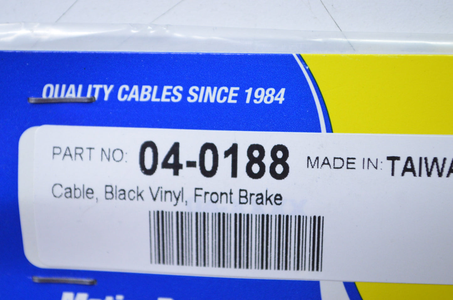 Black Vinyl Front Brake Cable NOS