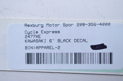 Cycle Express 2477XE 6" Kawasaki Black Decal NOS