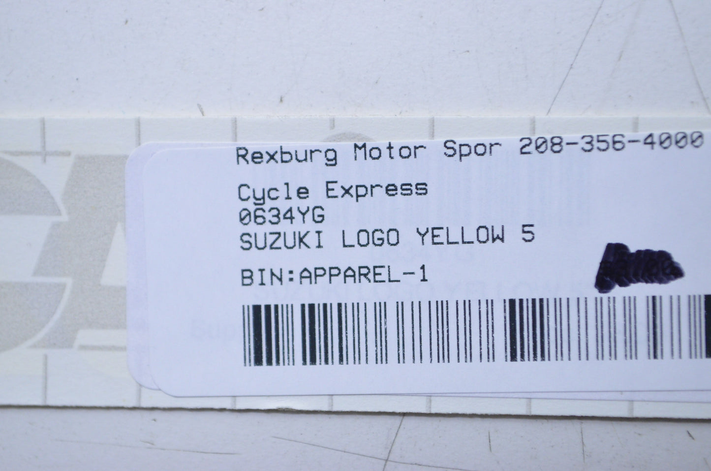 New Cycle Express 5" Suzuki Yellow Logo Decal NOS