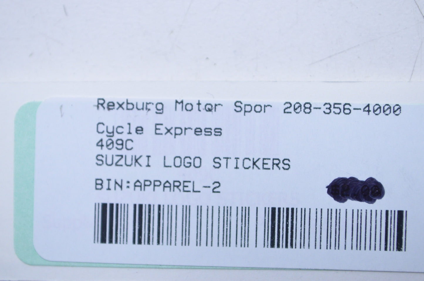 Cycle Express 409C Suzuki Logo Sticker Decal NOS
