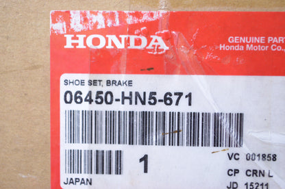 OEM Honda 06450-HN5-671 Brake Shoe Set NOS