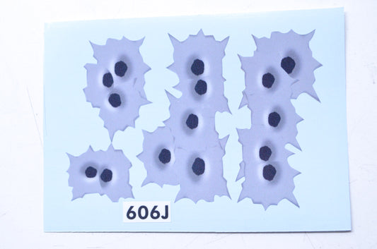 Cycle Express 606J 6" x 4" Mini Bullet Holes Decal NOS