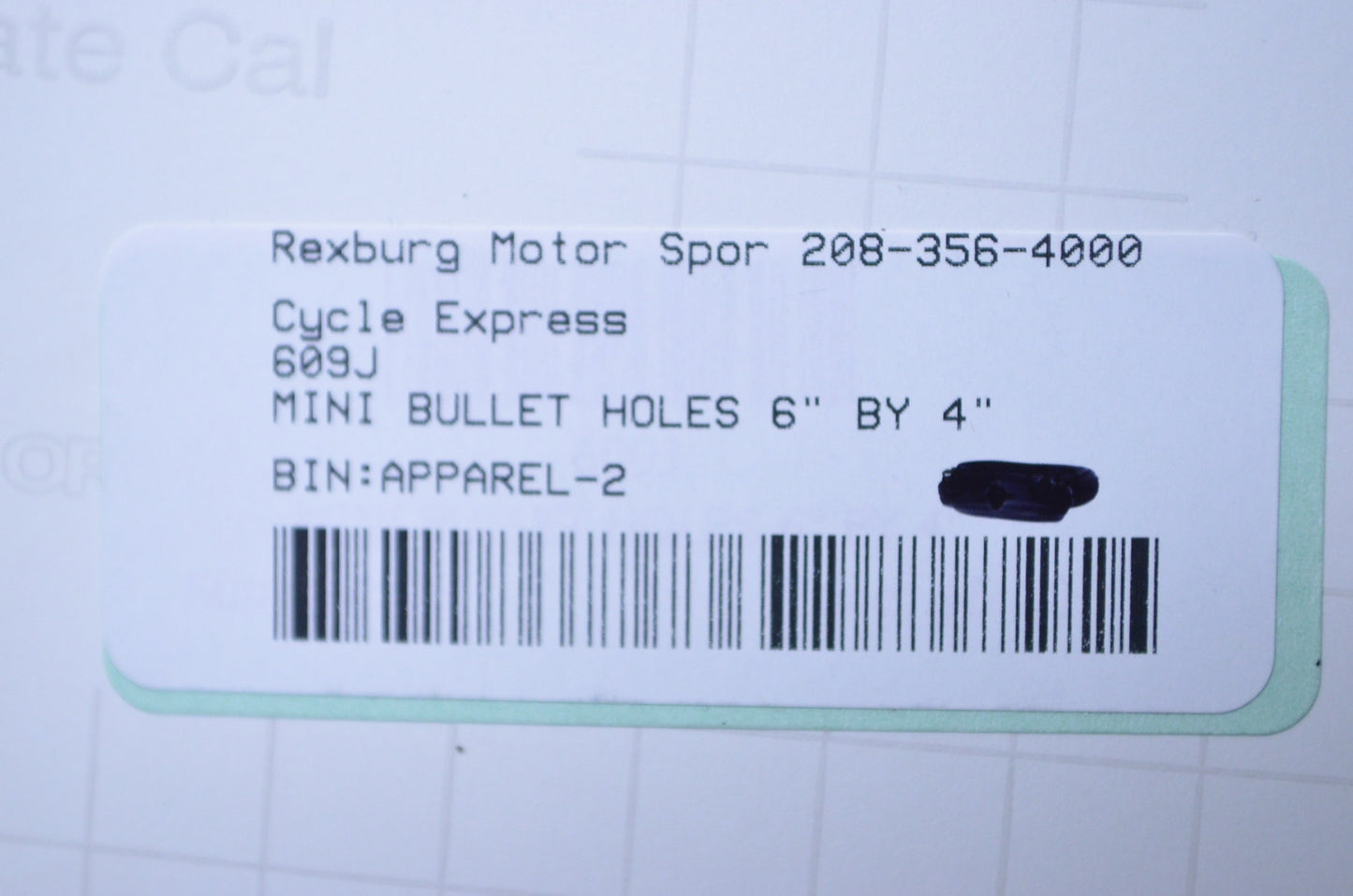 Cycle Express 609J 6" x 4" Machine Gun Holes Decal NOS