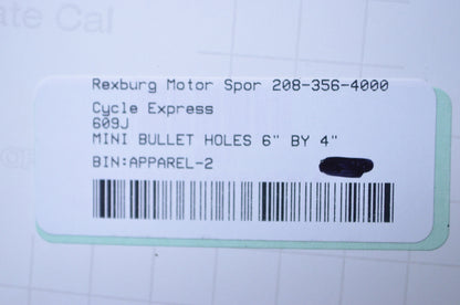 Cycle Express 609J 6" x 4" Machine Gun Holes Decal NOS